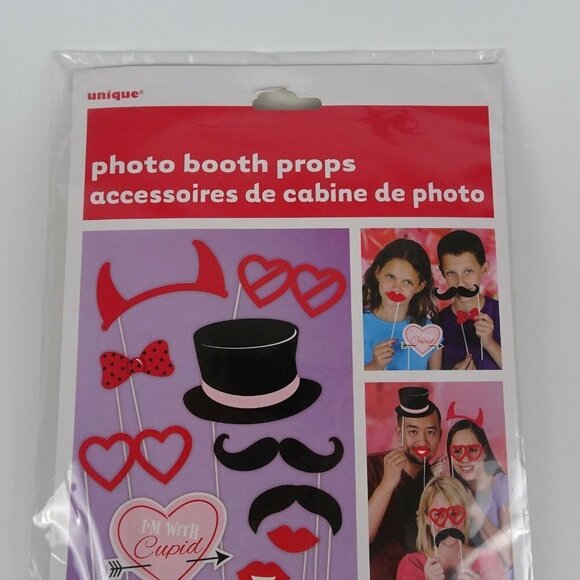 💰3/$25  New 10-PC Accessories Party Photo Booth Set VALENTINE Cupid Heart - Picture 3 of 6